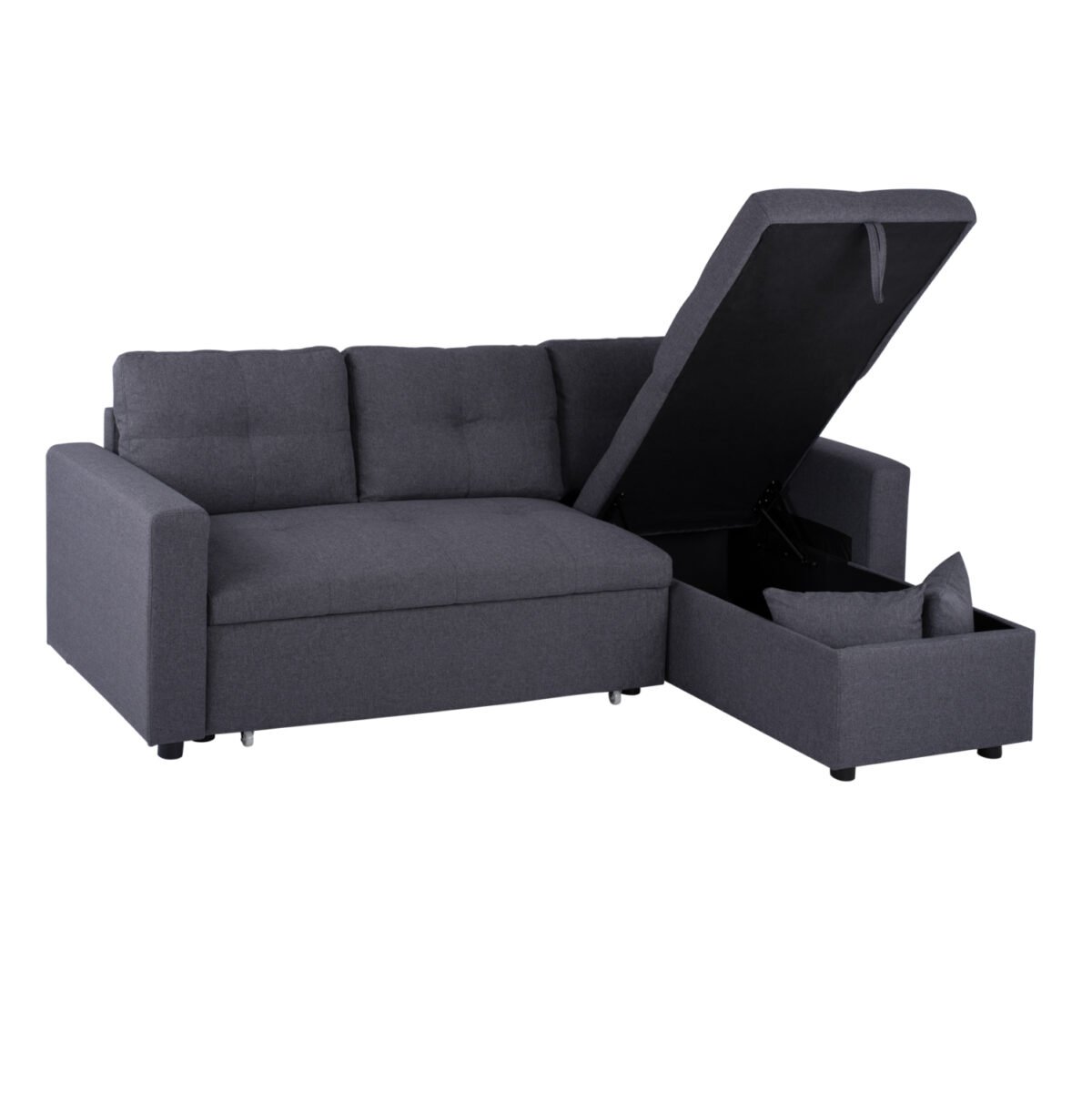 ΚΑΝΑΠΕΣ ΓΩΝΙΑ ΚΡΕΒΑΤΙ WAYNE 224x147x85Υεκ. HM3028.11 ΓΚΡΙ ΥΦΑΣΜΑ - Image 4