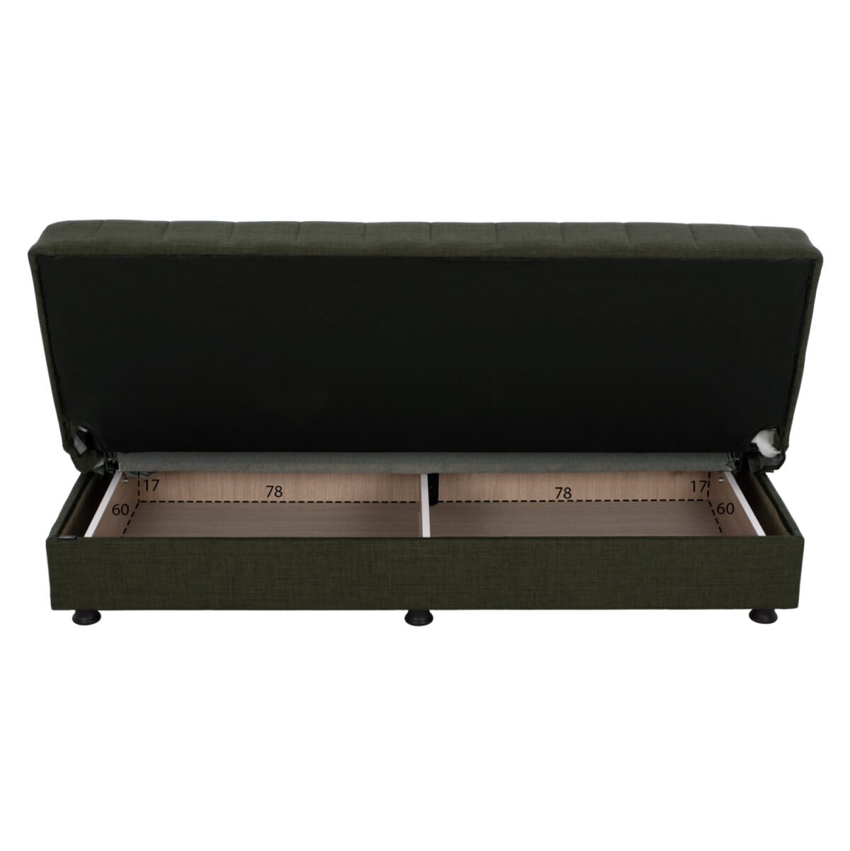 ΚΑΝΑΠΕΣ ΚΡΕΒΑΤΙ ANDRI ΤΡΙΘΕΣΙΟΣ DARK OLIVE HM3239.05 180x72x77 εκ. - Image 5