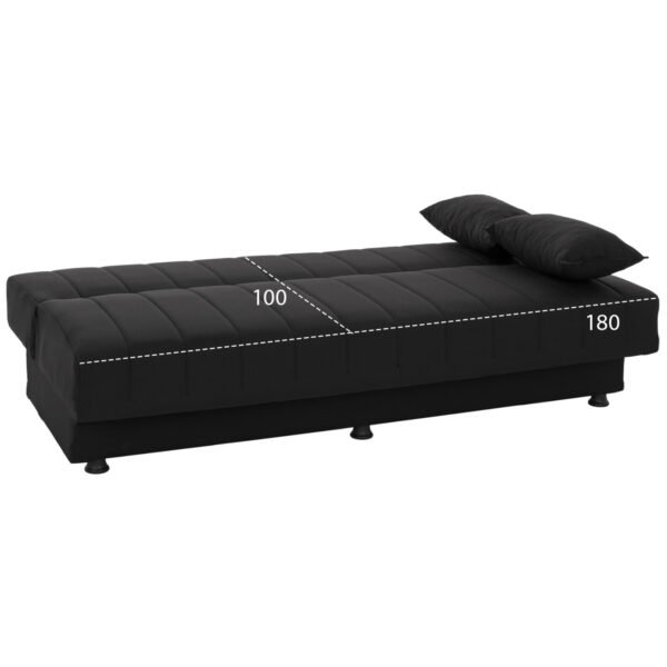 ΚΑΝΑΠΕΣ ΚΡΕΒΑΤΙ ANDRI ΤΡΙΘΕΣΙΟΣ ΜΑΥΡΟΣ HM3239.01 180x72x77 εκ. - Image 3