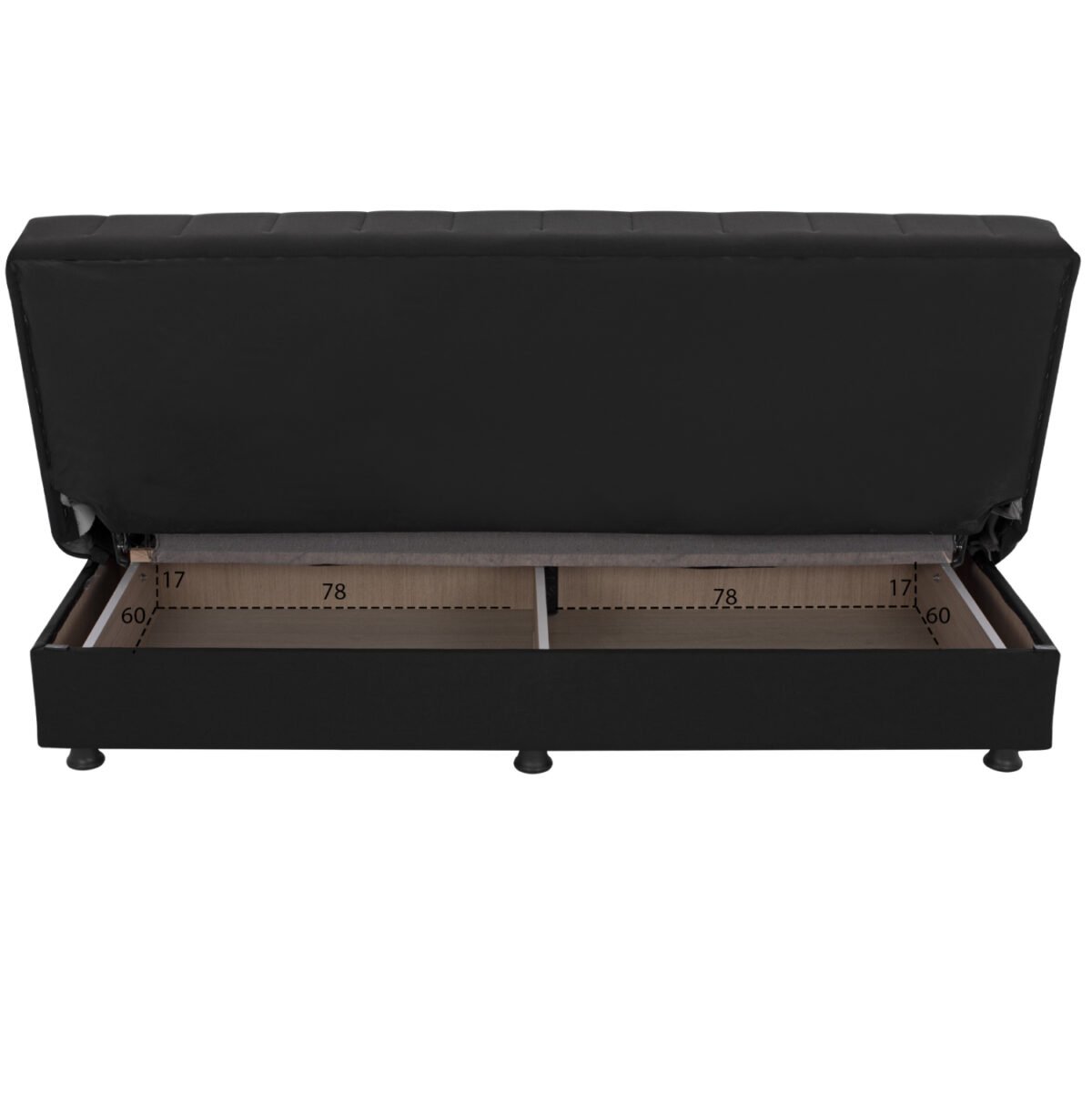 ΚΑΝΑΠΕΣ ΚΡΕΒΑΤΙ ANDRI ΤΡΙΘΕΣΙΟΣ ΜΑΥΡΟΣ HM3239.01 180x72x77 εκ. - Image 5