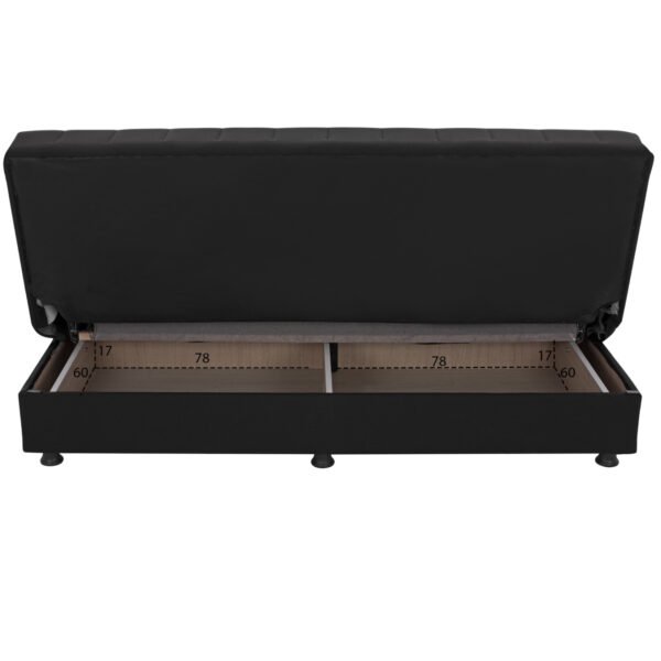 ΚΑΝΑΠΕΣ ΚΡΕΒΑΤΙ ANDRI ΤΡΙΘΕΣΙΟΣ ΜΑΥΡΟΣ HM3239.01 180x72x77 εκ. - Image 5