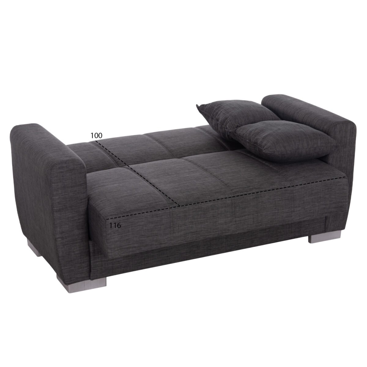ΚΑΝΑΠΕΣ ΚΡΕΒΑΤΙ POLYA ΔΙΘΕΣΙΟΣ ΓΚΡΙ HM3241.03 153x87x77Υεκ. - Image 3
