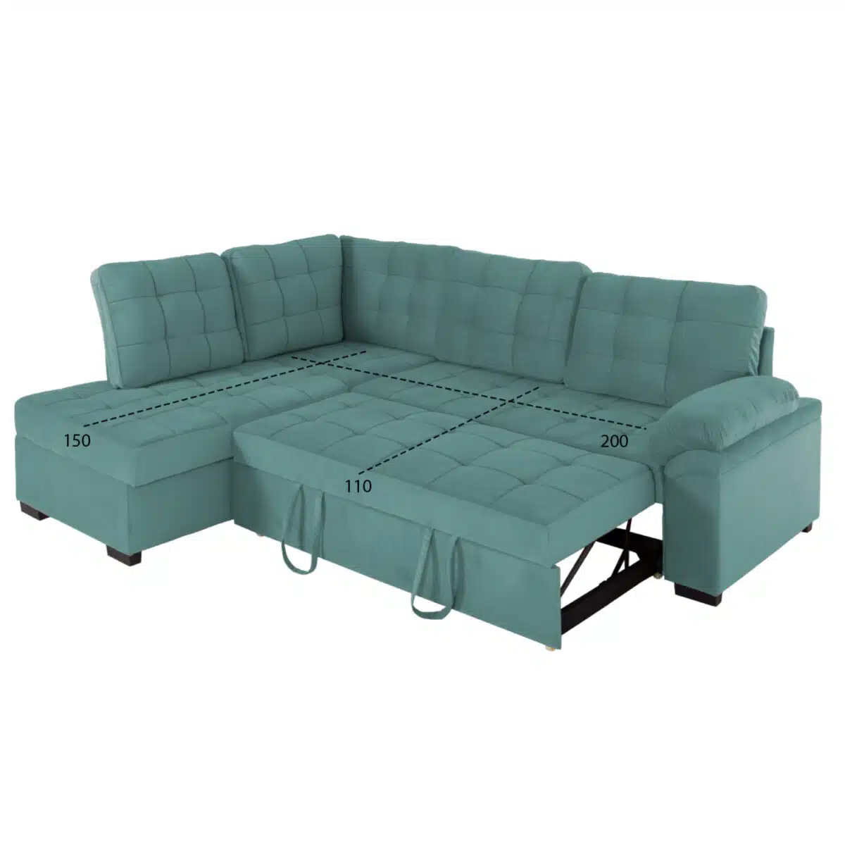 ΚΑΝΑΠΕΣ ΚΡΕΒΑΤΙ JADE HM3144.04L ΑΡΙΣΤΕΡΗ ΓΩΝΙΑ ΒΕΡΑΜΑΝ ΒΕΛΟΥΔΟ 250x80-180x73-88Υεκ. - Image 3