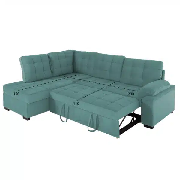 ΚΑΝΑΠΕΣ ΚΡΕΒΑΤΙ JADE HM3144.04L ΑΡΙΣΤΕΡΗ ΓΩΝΙΑ ΒΕΡΑΜΑΝ ΒΕΛΟΥΔΟ 250x80-180x73-88Υεκ. - Image 3