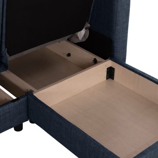 ΚΑΝΑΠΕΣ ΚΡΕΒΑΤΙ GHUFRAN ΓΩΝΙΑ ΑΝΑΣΤΡΕΨΙΜΗ ΜΠΛΕ HM3244.07 ΜΕ ΑΠΟΘΗΚΕΤΙΚΟ ΧΩΡΟ 202x140x78Yεκ. - Image 10