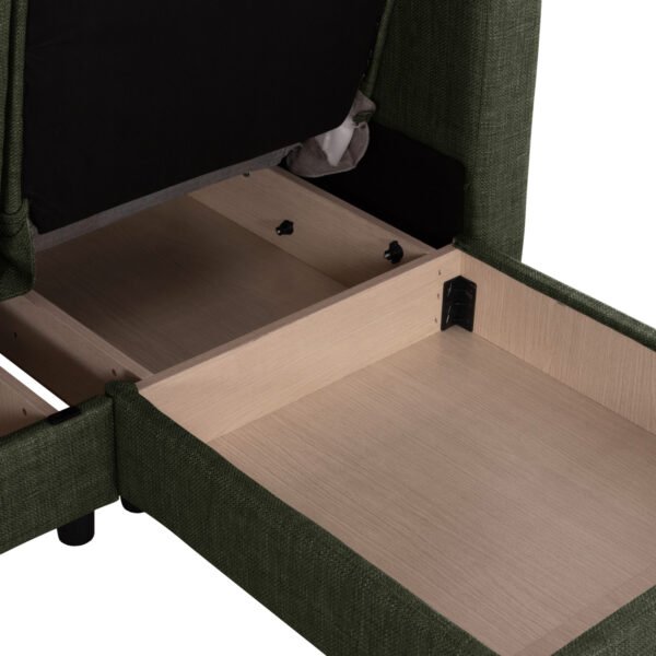 ΚΑΝΑΠΕΣ ΚΡΕΒΑΤΙ GHUFRAN ΓΩΝΙΑ ΑΝΑΣΤΡΕΨΙΜΗ DARK OLIVE ΜΕ ΑΠΟΘΗΚΕΤΙΚΟ ΧΩΡΟ HM3244.05 202x140x78Yεκ. - Image 10