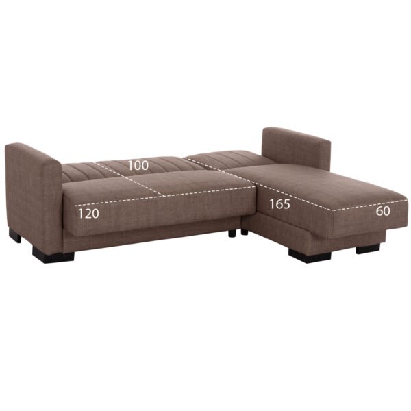 ΚΑΝΑΠΕΣ ΚΡΕΒΑΤΙ GHUFRAN ΓΩΝΙΑ ΑΝΑΣΤΡΕΨΙΜΗ ΚΑΦΕ HM3244.02 ΜΕ ΑΠΟΘΗΚΕΤΙΚΟ ΧΩΡΟ 202x140x78Yεκ. - Image 3