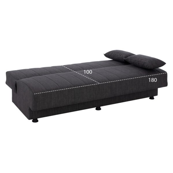 ΚΑΝΑΠΕΣ ΚΡΕΒΑΤΙ ΤΡΙΘΕΣΙΟΣ ΓΚΡΙ HM3239.03 180x72x77 εκ. - Image 3