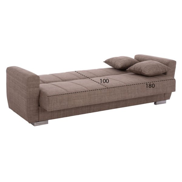 ΚΑΝΑΠΕΣ ΚΡΕΒΑΤΙ POLYA ΤΡΙΘΕΣΙΟΣ ΚΑΦΕ HM3240.02 215x80x77 εκ. - Image 3
