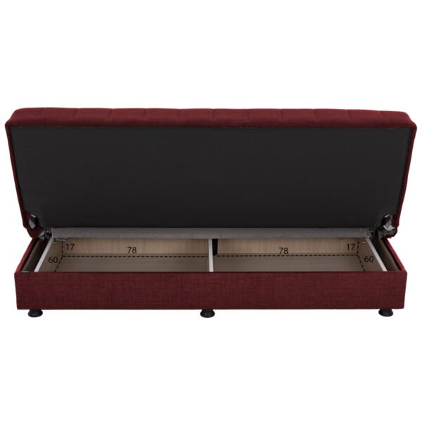 ΚΑΝΑΠΕΣ ΚΡΕΒΑΤΙ ANDRI ΤΡΙΘΕΣΙΟΣ ΚΟΚΚΙΝΟ HM3239.06 180x72x77 εκ. - Image 5