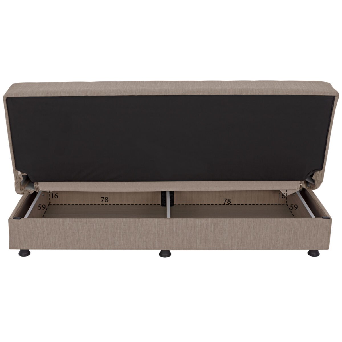 ΚΑΝΑΠΕΣ ΚΡΕΒΑΤΙ ANDRI ΤΡΙΘΕΣΙΟΣ ΜΠΕΖ HM3239.04 180x83x74Υ εκ. - Image 4