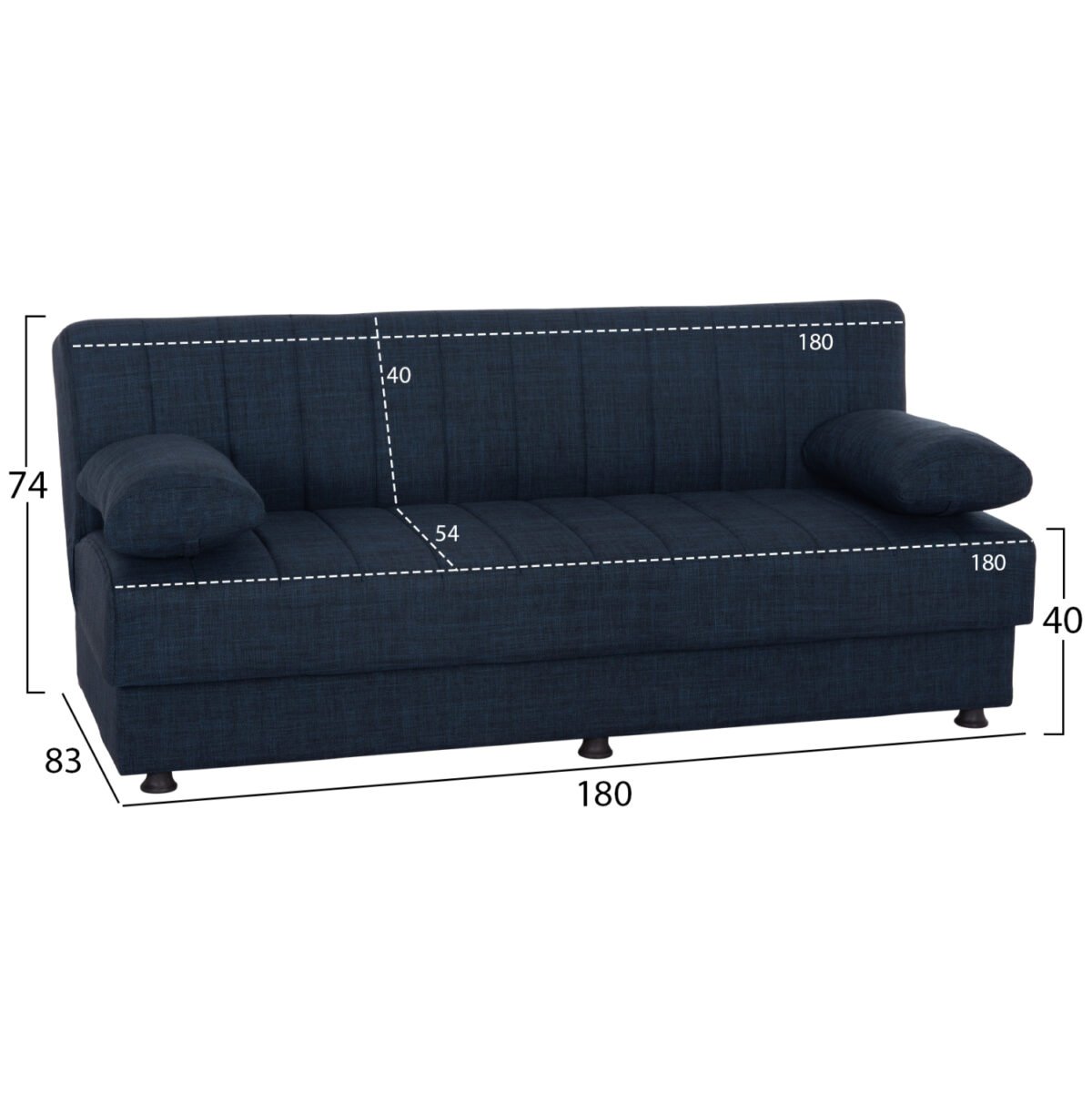 ΚΑΝΑΠΕΣ ΚΡΕΒΑΤΙ ANDRI ΤΡΙΘΕΣΙΟΣ ΜΠΛΕ HM3239.07 180x83x74Y εκ. - Image 2