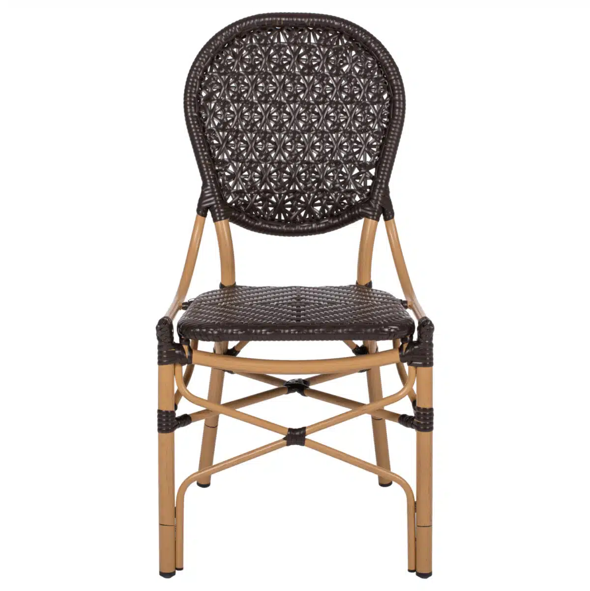 ΚΑΡΕΚΛΑ ΑΛΟΥΜΙΝΙΟΥ BAMBOO LOOK ΜΕ ΚΑΦΕ PE RATTAN HM5925.01 47x58x95Yεκ. - Image 3