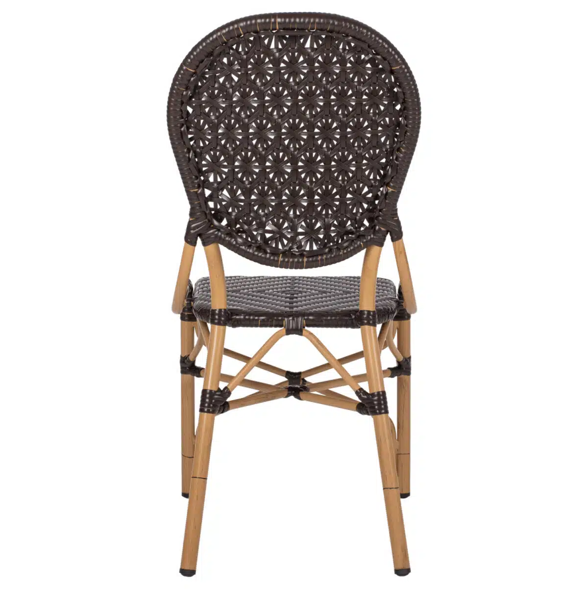 ΚΑΡΕΚΛΑ ΑΛΟΥΜΙΝΙΟΥ BAMBOO LOOK ΜΕ ΚΑΦΕ PE RATTAN HM5925.01 47x58x95Yεκ. - Image 6