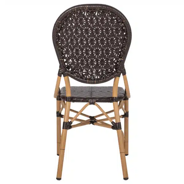 ΚΑΡΕΚΛΑ ΑΛΟΥΜΙΝΙΟΥ BAMBOO LOOK ΜΕ ΚΑΦΕ PE RATTAN HM5925.01 47x58x95Yεκ. - Image 6