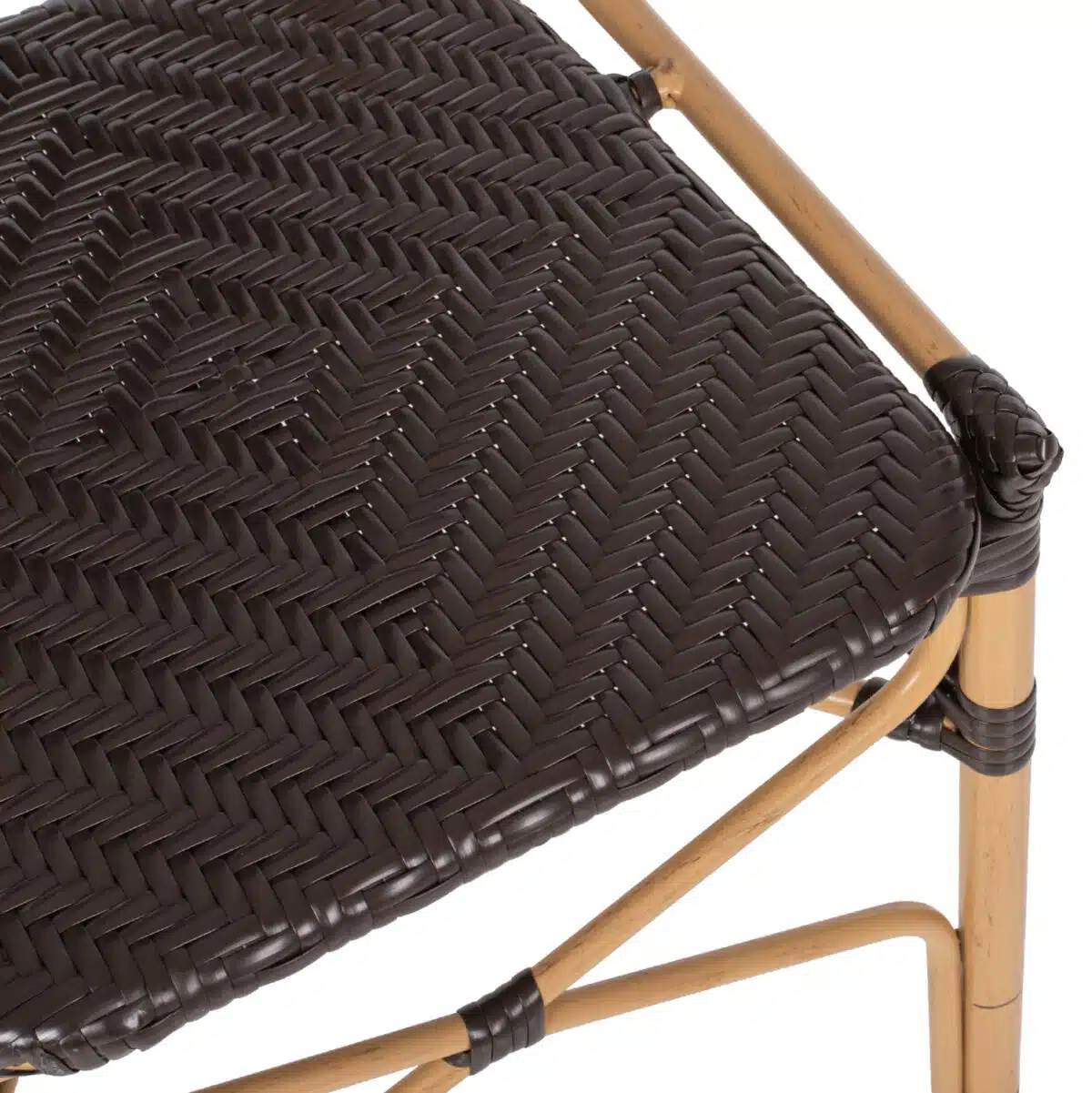 ΚΑΡΕΚΛΑ ΑΛΟΥΜΙΝΙΟΥ BAMBOO LOOK ΜΕ ΚΑΦΕ PE RATTAN HM5925.01 47x58x95Yεκ. - Image 7