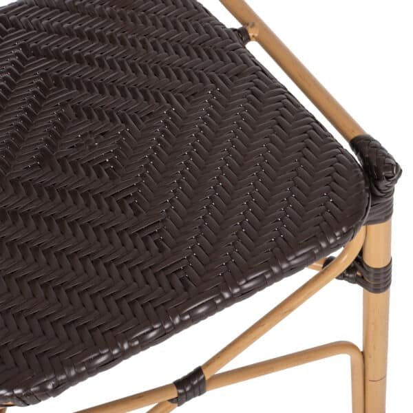 ΚΑΡΕΚΛΑ ΑΛΟΥΜΙΝΙΟΥ BAMBOO LOOK ΜΕ ΚΑΦΕ PE RATTAN HM5925.01 47x58x95Yεκ. - Image 7