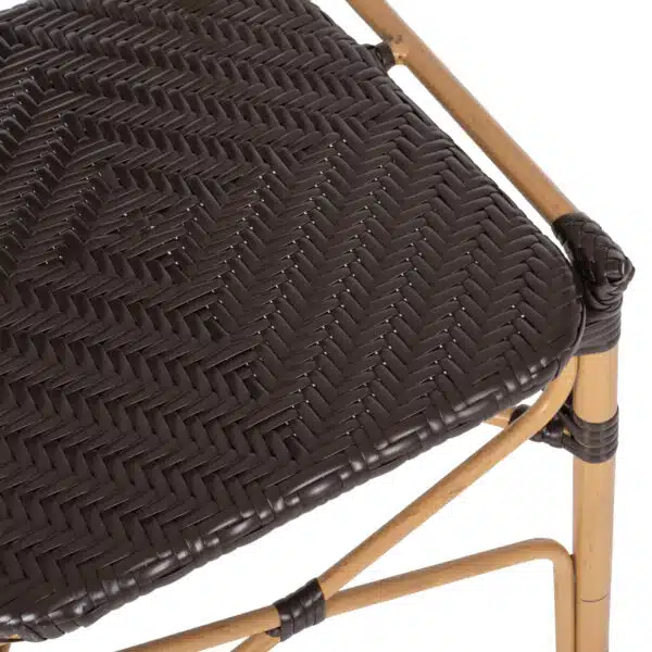 ΚΑΡΕΚΛΑ ΑΛΟΥΜΙΝΙΟΥ BAMBOO LOOK ΜΕ ΚΑΦΕ PE RATTAN HM5925.01 47x58x95Yεκ. - Image 7