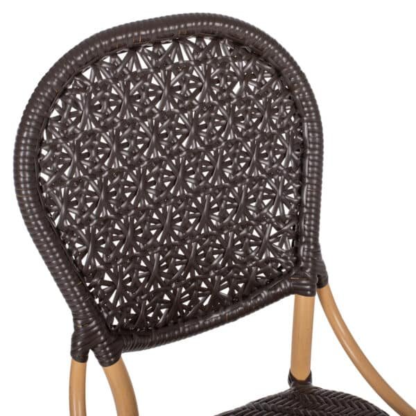 ΚΑΡΕΚΛΑ ΑΛΟΥΜΙΝΙΟΥ BAMBOO LOOK ΜΕ ΚΑΦΕ PE RATTAN HM5925.01 47x58x95Yεκ. - Image 8