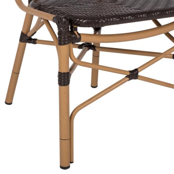 ΚΑΡΕΚΛΑ ΑΛΟΥΜΙΝΙΟΥ BAMBOO LOOK ΜΕ ΚΑΦΕ PE RATTAN HM5925.01 47x58x95Yεκ. - Image 9