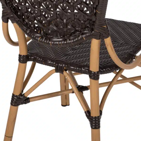 ΚΑΡΕΚΛΑ ΑΛΟΥΜΙΝΙΟΥ BAMBOO LOOK ΜΕ ΚΑΦΕ PE RATTAN HM5925.01 47x58x95Yεκ. - Image 10