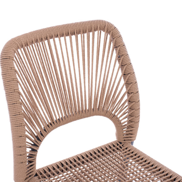 ΚΑΡΕΚΛΑ ΑΛΟΥΜΙΝΙΟΥ ΓΚΡΙ ΜΕ P.E.TWIST RATTAN ΜΠΕΖ HM5770.02 45x63x82Υ εκ. - Image 6