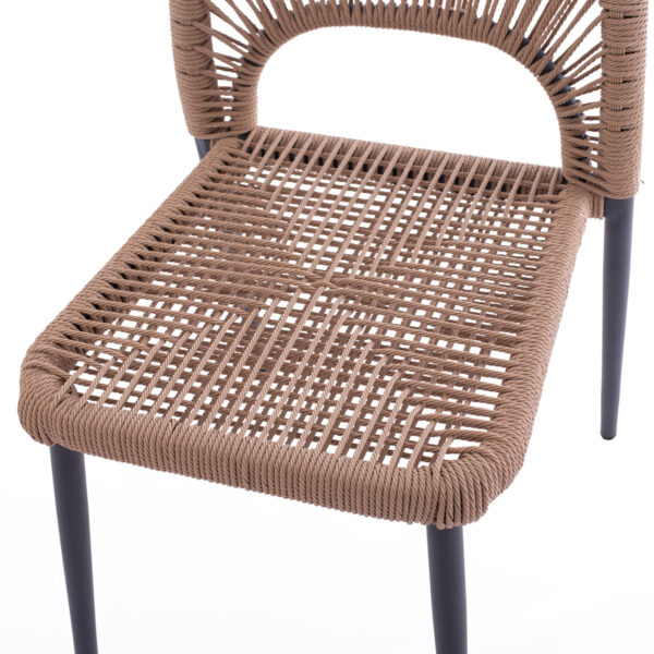 ΚΑΡΕΚΛΑ ΑΛΟΥΜΙΝΙΟΥ ΓΚΡΙ ΜΕ P.E.TWIST RATTAN ΜΠΕΖ HM5770.02 45x63x82Υ εκ. - Image 7