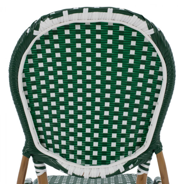 ΚΑΡΕΚΛΑ ΑΛΟΥΜΙΝΙΟΥ BAMBOO LOOK ΜΕ WICKER ΠΡΑΣΙΝΟ ΛΕΥΚΟ HM5792.01 47x55x98 εκ. - Image 7