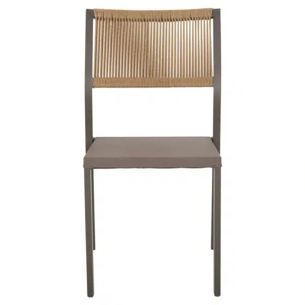 ΚΑΡΕΚΛΑ ΑΛΟΥΜΙΝΙΟΥ ΣΑΜΠΑΝΙ ΜΕ RATTAN & TEXTLINE HM5921.03 46x55,5x83 εκ. - Image 3