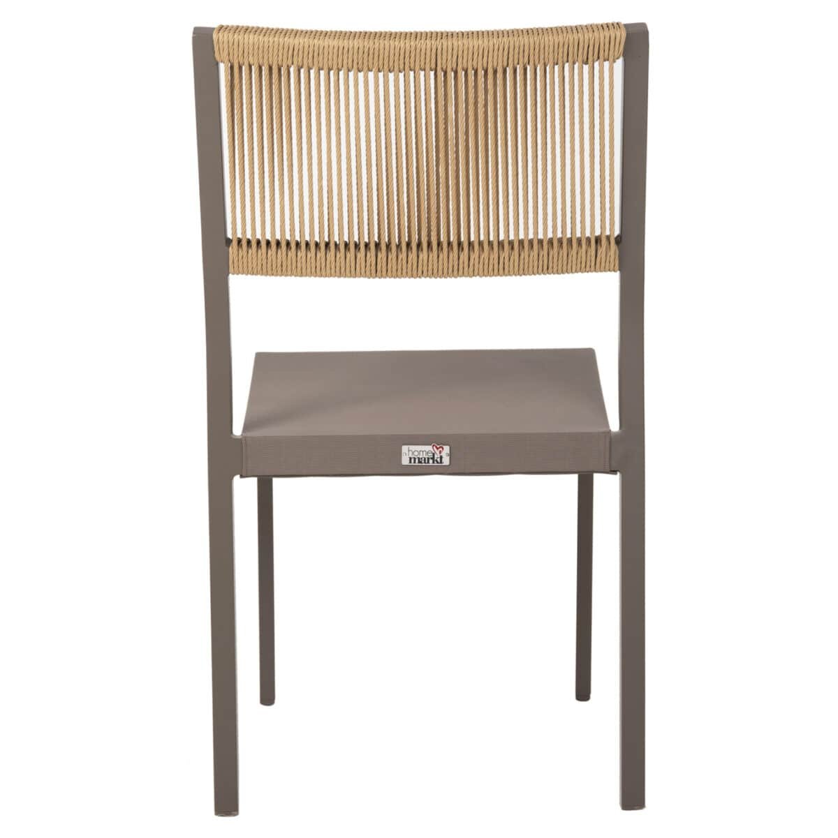 ΚΑΡΕΚΛΑ ΑΛΟΥΜΙΝΙΟΥ ΣΑΜΠΑΝΙ ΜΕ RATTAN & TEXTLINE HM5921.03 46x55,5x83 εκ. - Image 6