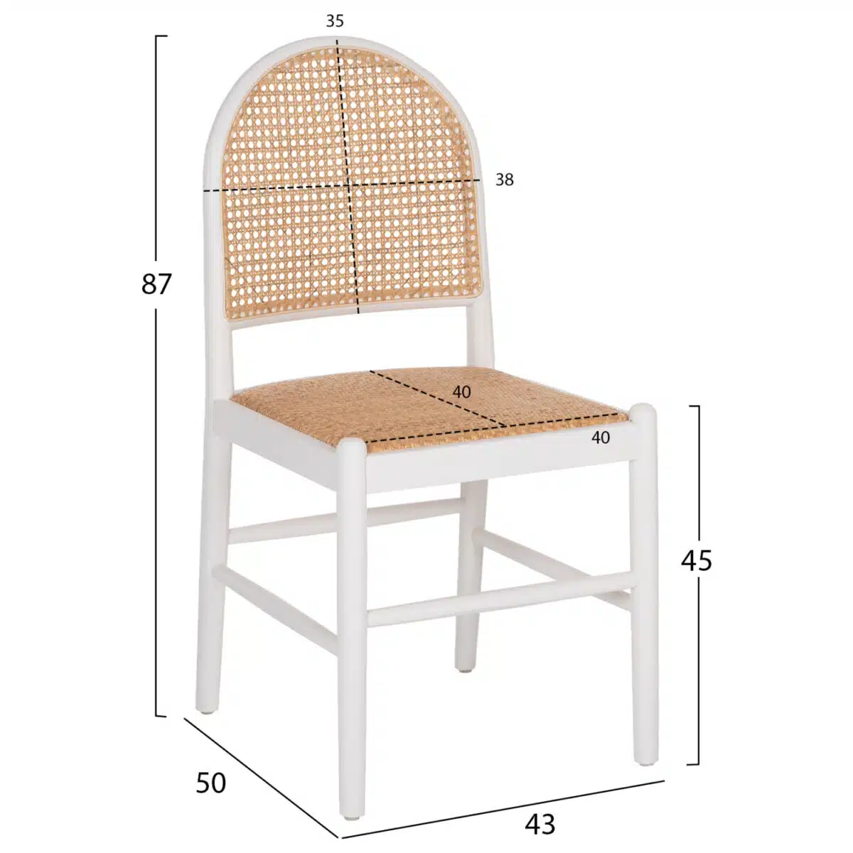 ΚΑΡΕΚΛΑ ΑΠΟ ΟΞΙΑ ΣΕ ΛΕΥΚΟ-RATTAN ΜΠΕΖ HM9407.03 43x50x87Yεκ. - Image 2