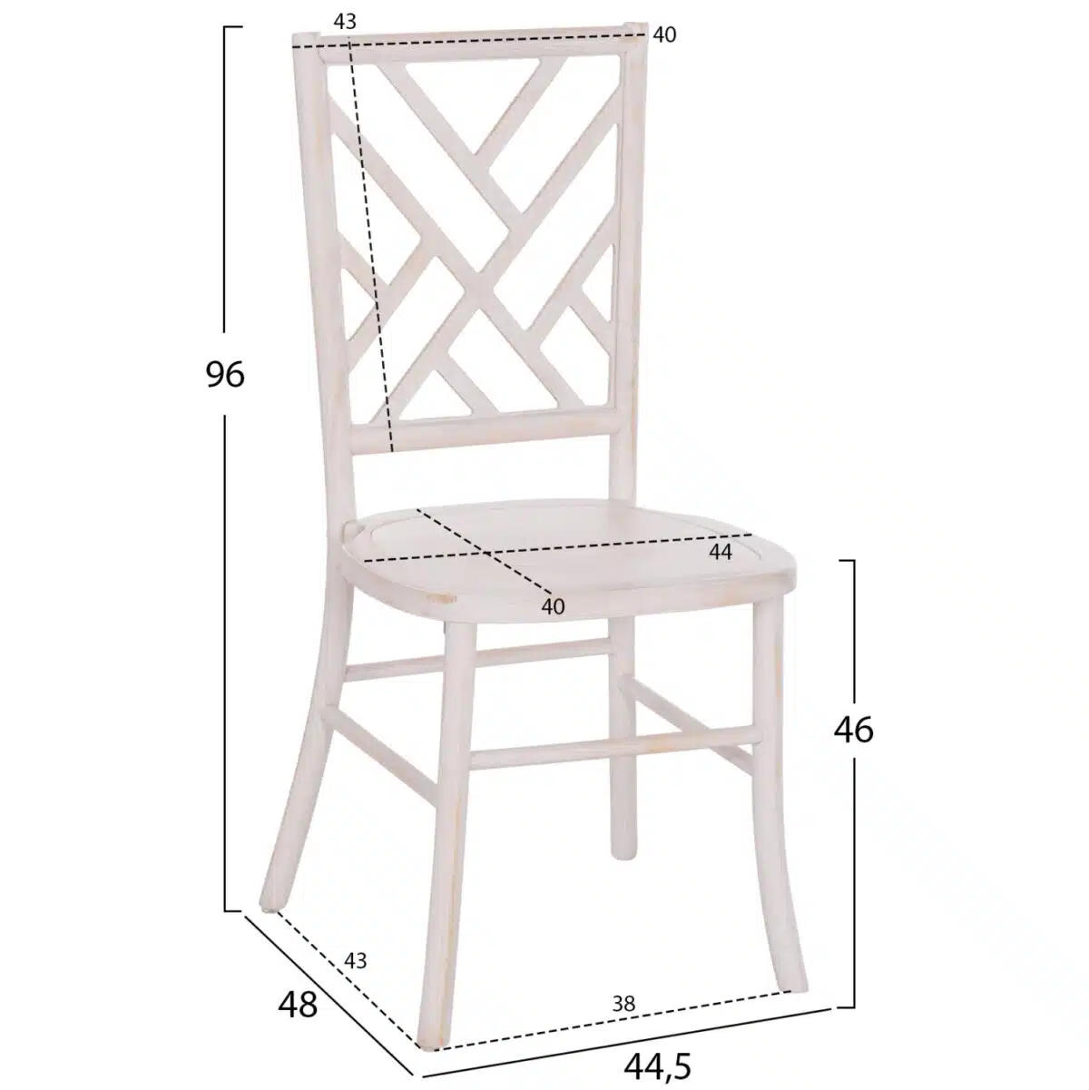 ΚΑΡΕΚΛΑ ΑΠΟ ΞΥΛΟ ΤΟΟΝ WHITE WASH 44.5x48x96Υεκ.HM9410.05 - Image 2