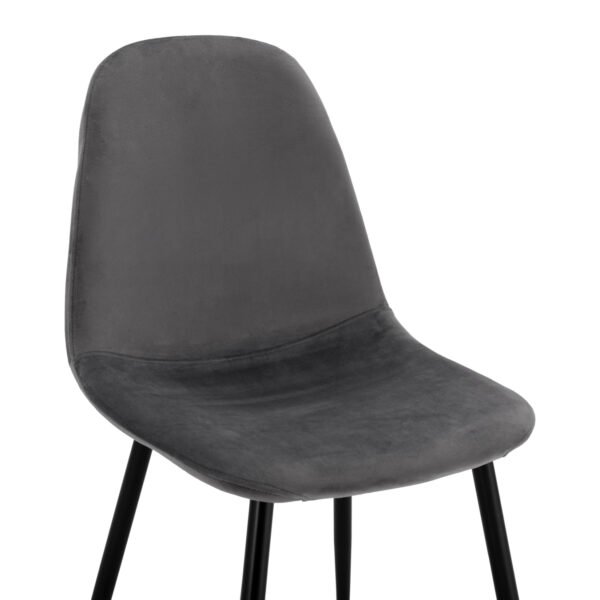 ΚΑΡΕΚΛΑ LEONARDO ΒΕΛΟΥΔΟ ΓΚΡΙ ΜΕ ΜΕΤΑΛΛΙΚΑ ΠΟΔΙΑ 45x53x85Υ εκ. HM00100.01 - Image 7