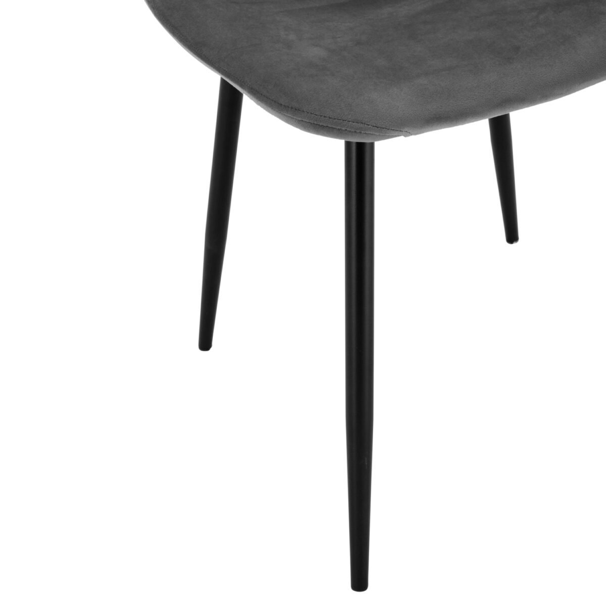 ΚΑΡΕΚΛΑ LEONARDO ΒΕΛΟΥΔΟ ΓΚΡΙ ΜΕ ΜΕΤΑΛΛΙΚΑ ΠΟΔΙΑ 45x53x85Υ εκ. HM00100.01 - Image 9