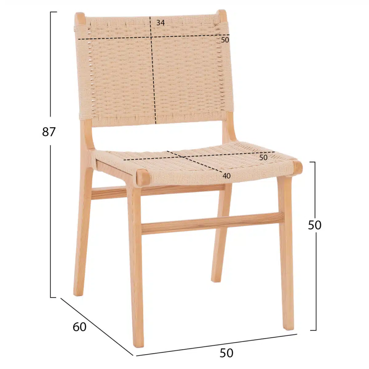 ΚΑΡΕΚΛΑ IGNACIO RUBBERWOOD ΣΧΟΙΝΙ ΦΥΣΙΚΟ HM9330.01 50X60X87Υεκ. - Image 2