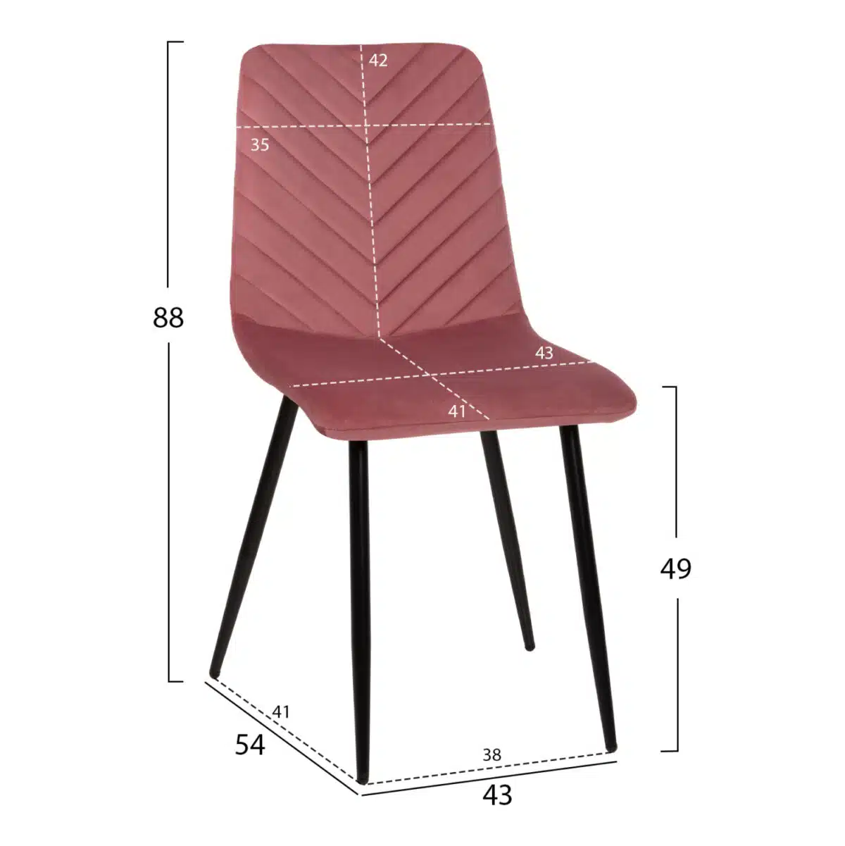 ΚΑΡΕΚΛΑ LATRELL HM8587.02 ΒΕΛΟΥΔΟ ΣΑΠΙΟ ΜΗΛΟ ΜΕ ΜΑΥΡΑ ΜΕΤΑΛΛΙΚΑ ΠΟΔΙΑ 43x54x88Υεκ. - Image 2