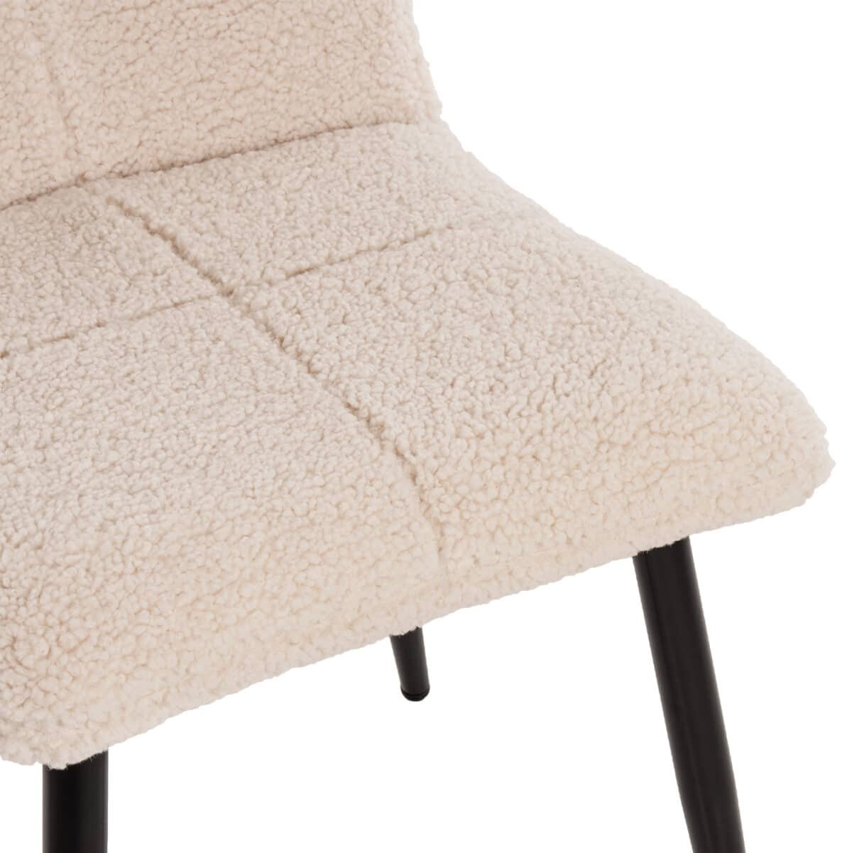 ΚΑΡΕΚΛΑ SHELLY HM8590.02 ΛΕΥΚΟ TEDDY ΥΦΑΣΜΑ ME ΜΕΤΑΛΛΙΚΑ ΜΑΥΡΑ ΠΟΔΙΑ 48x64x87Yεκ. - Image 9