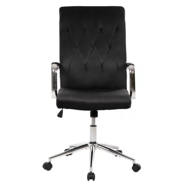 ΚΑΡΕΚΛΑ ΓΡΑΦΕΙΟΥ JOSEF HM1181.04 ΜΑΥΡΟ ΒΕΛΟΥΔΟ-INOX ΒΑΣΗ 58x61x105-113Yεκ. - Image 3
