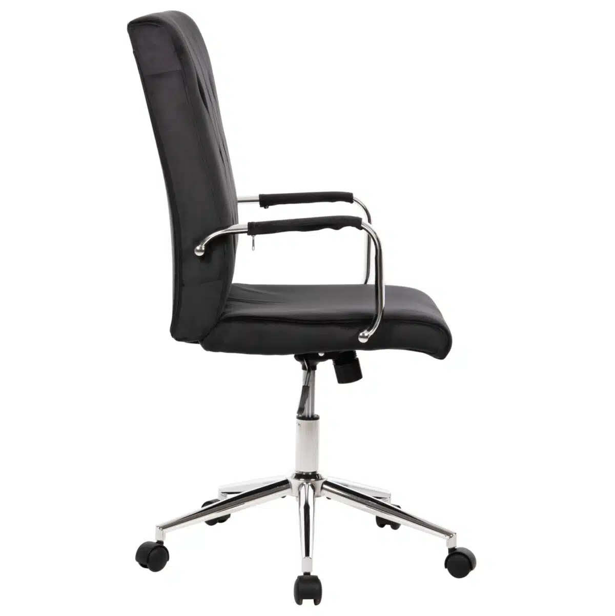 ΚΑΡΕΚΛΑ ΓΡΑΦΕΙΟΥ JOSEF HM1181.04 ΜΑΥΡΟ ΒΕΛΟΥΔΟ-INOX ΒΑΣΗ 58x61x105-113Yεκ. - Image 4