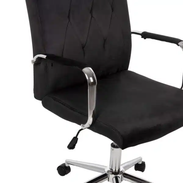 ΚΑΡΕΚΛΑ ΓΡΑΦΕΙΟΥ JOSEF HM1181.04 ΜΑΥΡΟ ΒΕΛΟΥΔΟ-INOX ΒΑΣΗ 58x61x105-113Yεκ. - Image 8
