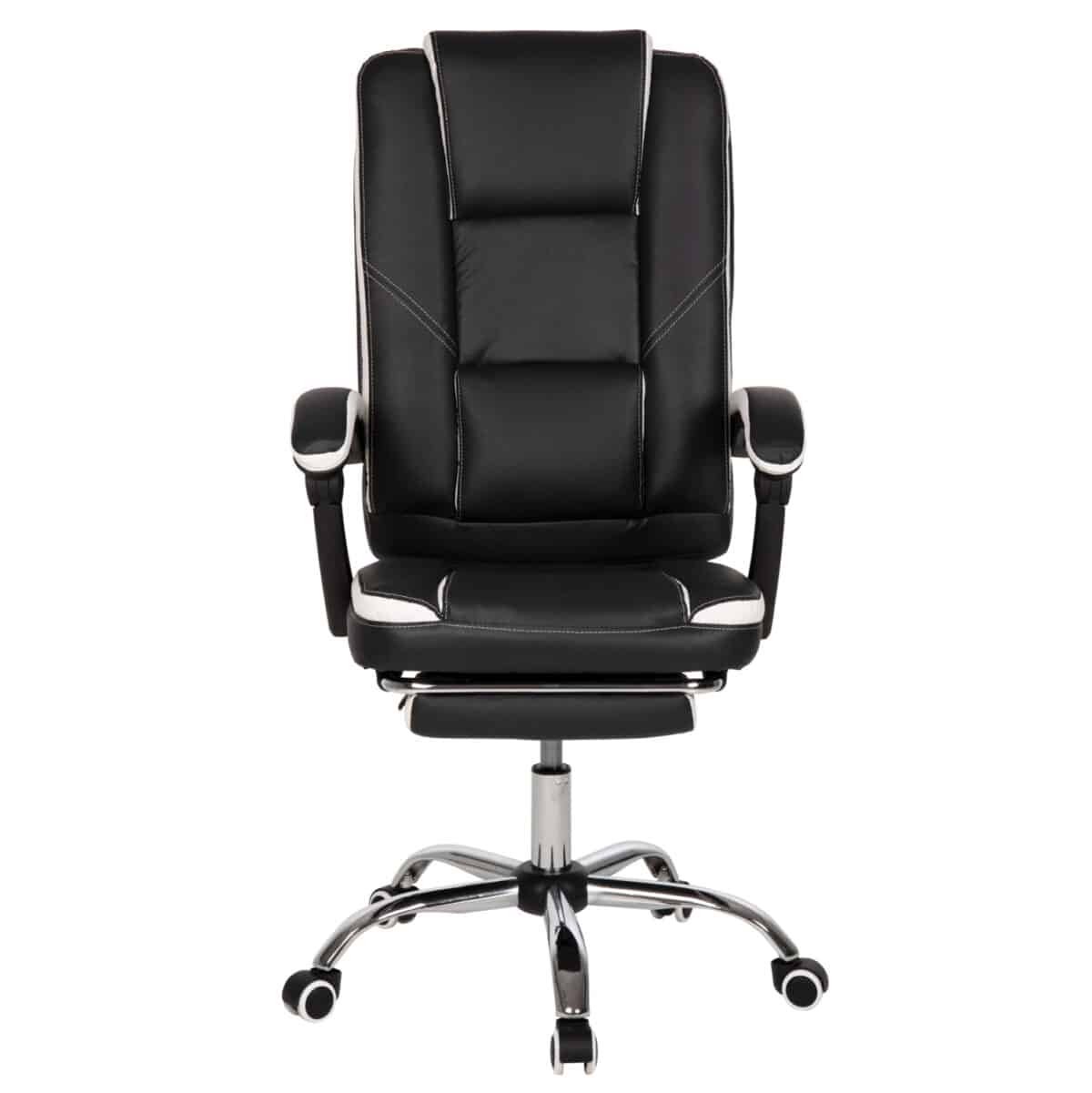 ΚΑΡΕΚΛΑ ΓΡΑΦΕΙΟΥ SEENA HM1190.02 ΜΑΥΡΟ-ΛΕΥΚΟ PU-ΠΤΥΣΣΟΜΕΝΟ ΥΠΟΠΟΔΙΟ 62x65x115Yεκ. - Image 3