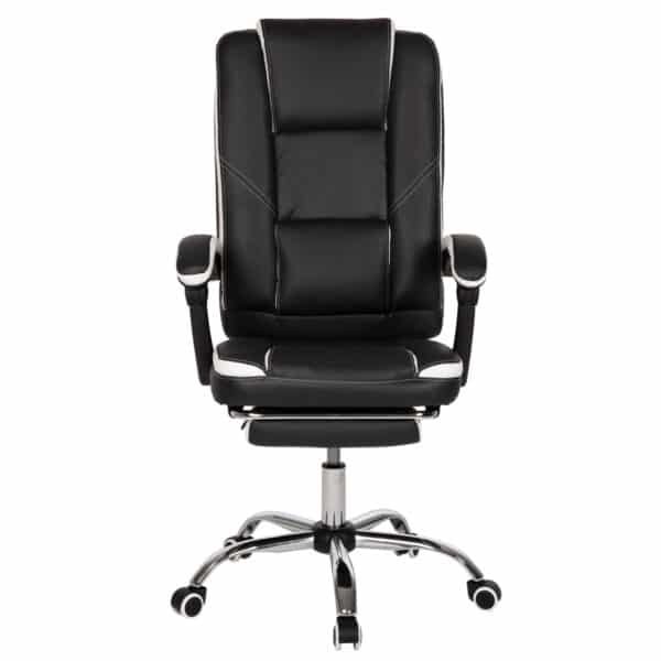 ΚΑΡΕΚΛΑ ΓΡΑΦΕΙΟΥ SEENA HM1190.02 ΜΑΥΡΟ-ΛΕΥΚΟ PU-ΠΤΥΣΣΟΜΕΝΟ ΥΠΟΠΟΔΙΟ 62x65x115Yεκ. - Image 3