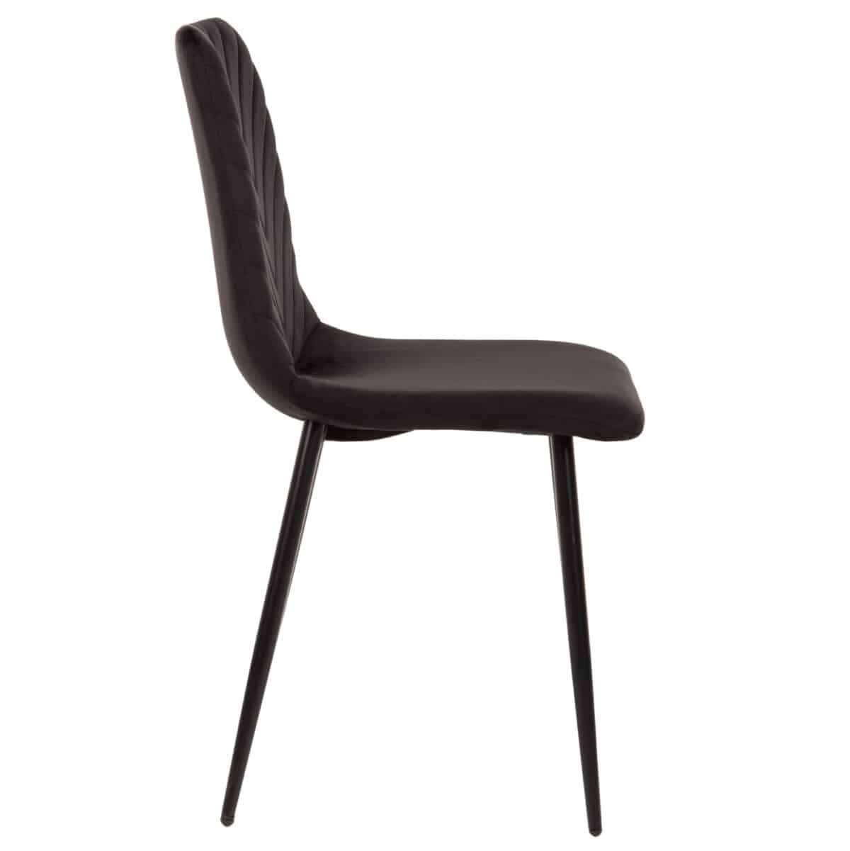 ΚΑΡΕΚΛΑ LATRELL HM8587.04 ΒΕΛΟΥΔΟ ΜΑΥΡΟ ΜΕ ΜΑΥΡΑ ΜΕΤΑΛΛΙΚΑ ΠΟΔΙΑ 43x54x88Υεκ. - Image 4