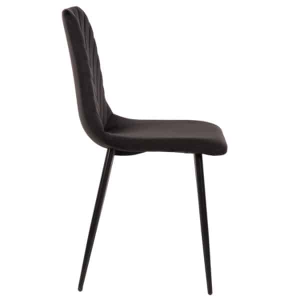 ΚΑΡΕΚΛΑ LATRELL HM8587.04 ΒΕΛΟΥΔΟ ΜΑΥΡΟ ΜΕ ΜΑΥΡΑ ΜΕΤΑΛΛΙΚΑ ΠΟΔΙΑ 43x54x88Υεκ. - Image 4