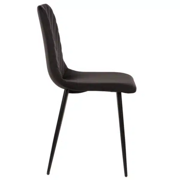 ΚΑΡΕΚΛΑ LATRELL HM8587.04 ΒΕΛΟΥΔΟ ΜΑΥΡΟ ΜΕ ΜΑΥΡΑ ΜΕΤΑΛΛΙΚΑ ΠΟΔΙΑ 43x54x88Υεκ. - Image 4