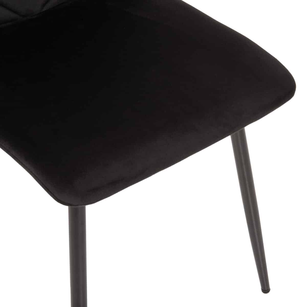 ΚΑΡΕΚΛΑ LATRELL HM8587.04 ΒΕΛΟΥΔΟ ΜΑΥΡΟ ΜΕ ΜΑΥΡΑ ΜΕΤΑΛΛΙΚΑ ΠΟΔΙΑ 43x54x88Υεκ. - Image 8