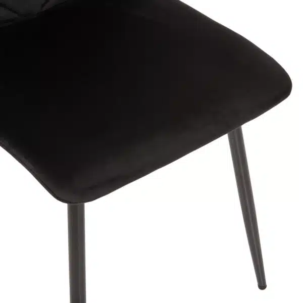 ΚΑΡΕΚΛΑ LATRELL HM8587.04 ΒΕΛΟΥΔΟ ΜΑΥΡΟ ΜΕ ΜΑΥΡΑ ΜΕΤΑΛΛΙΚΑ ΠΟΔΙΑ 43x54x88Υεκ. - Image 8