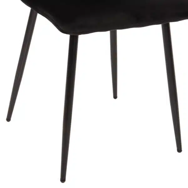 ΚΑΡΕΚΛΑ LATRELL HM8587.04 ΒΕΛΟΥΔΟ ΜΑΥΡΟ ΜΕ ΜΑΥΡΑ ΜΕΤΑΛΛΙΚΑ ΠΟΔΙΑ 43x54x88Υεκ. - Image 9