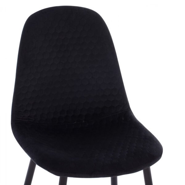 ΚΑΡΕΚΛΑ LUCILLE HM8552.04 ΑΠΟ ΒΕΛΟΥΔΟ ΜΑΥΡΟ ΜΕ ΜΕΤΑΛΛΙΚΟ ΣΚΕΛΕΤΟ 45X56X81Υ εκ. - Image 7