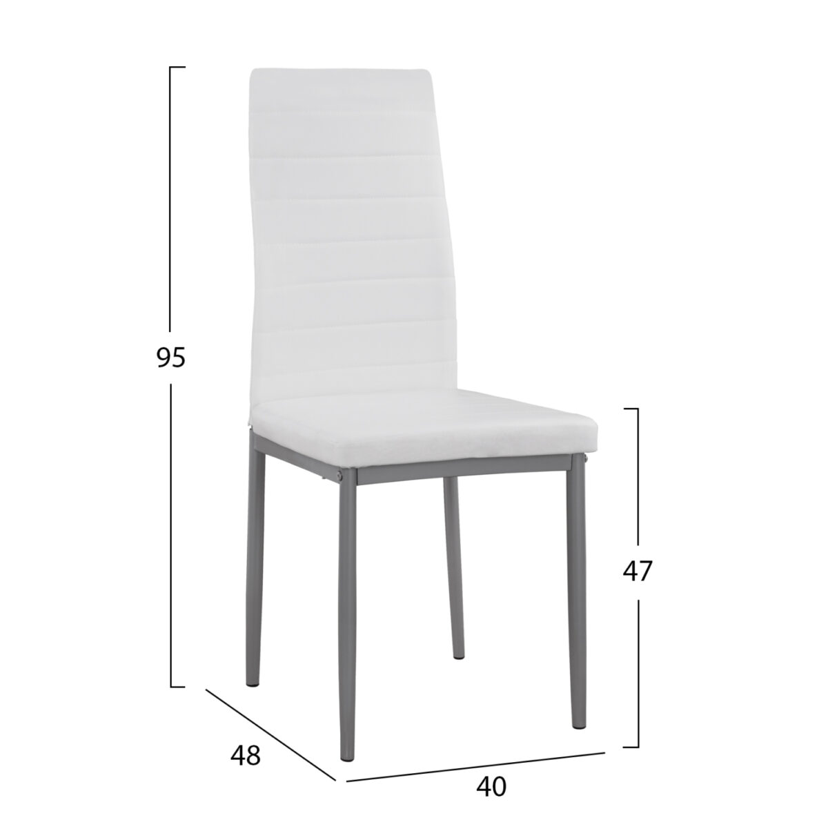 ΚΑΡΕΚΛΑ ΜΕΤΑΛΛΙΚΗ LADY HM0037.11 ΛΕΥΚΟ PU ΜΕΤΑΛΛΙΚΟ ΣΚΕΛΕΤΟ K/D 40x48x95Y εκ. - Image 2